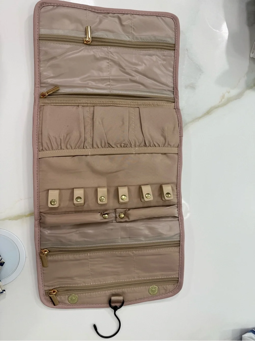 Quilted Cosmetic Pouch in Mauve